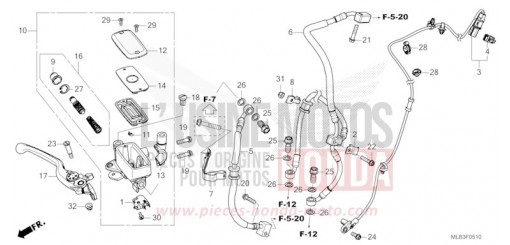 HAUPTBREMSZYLINDER, VORNE ZYLINDER CB750AP de 2023